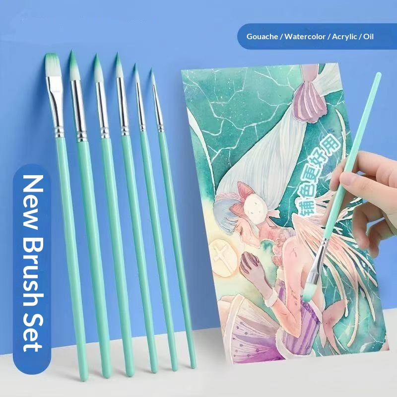 Ensemble de 6 pinceaux en nylo - Gouache Paint Set avis et prix