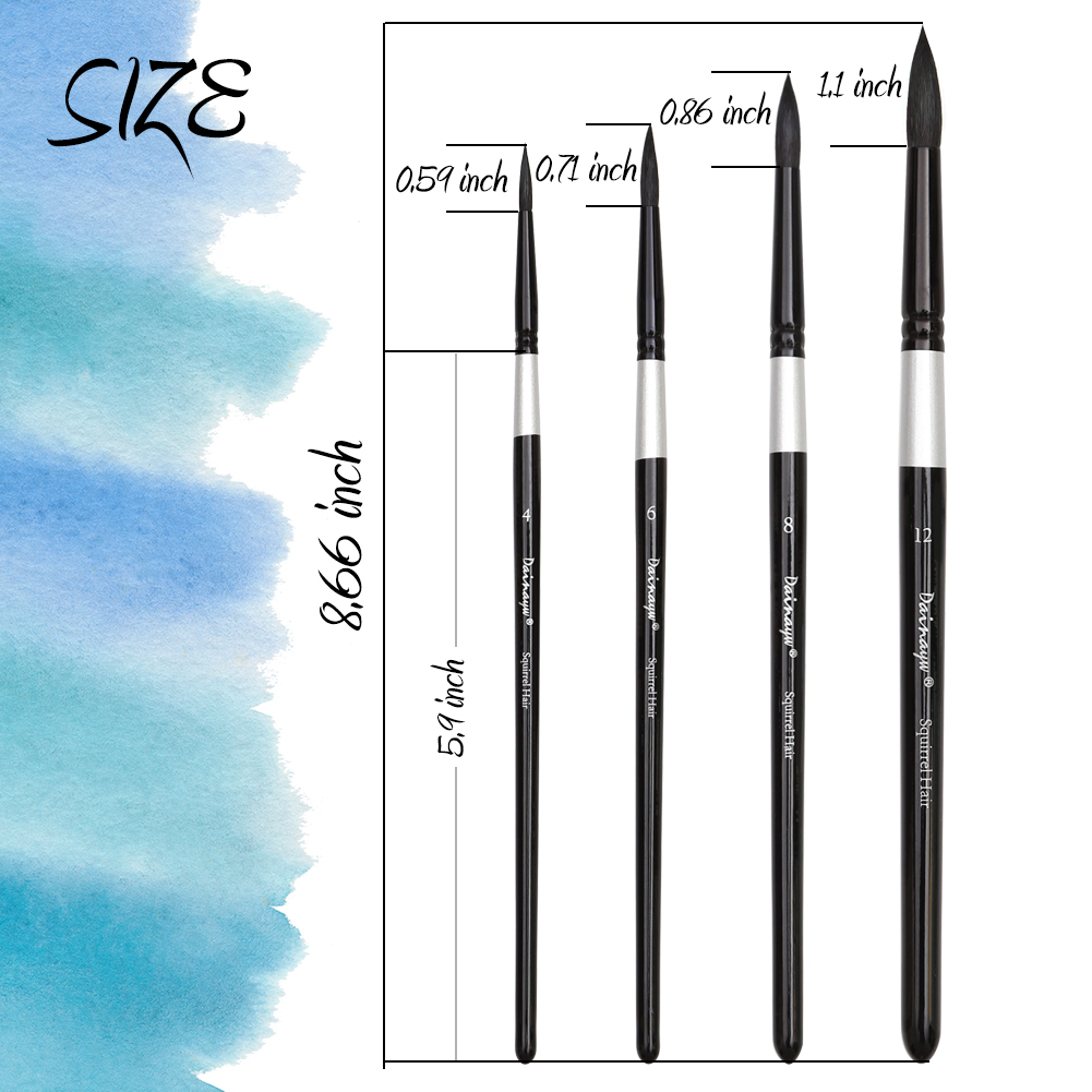 Dainayw 4 brosses écureuil che - Gouache Paint Set avis et prix